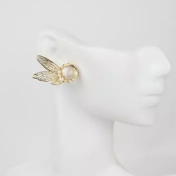 Дизайнерские прозрачные серьги с жемчугом и крыльями цикады, крылья эльфа со стереоскопическими серебряными иглами S925, зажимы для ушей, серьги-гвоздики