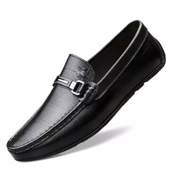 Дизайнерские роскошные мужские свадебные туфли-лоферы, брендовые деловые повседневные мокасины из кожи для вождения, строгие костюмы, броги, обувь для мужчин 37 чёрный