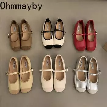 Дизайнерские серебристые женские балетки, модные женские повседневные балетки на мягкой подошве, весенние женские удобные балетки с неглубокой подошвой 35 красный
