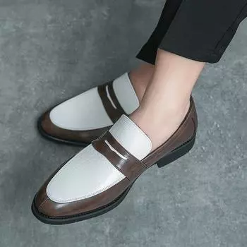 Дизайнерские туфли для мужчин, лоферы, новые деловые повседневные туфли, кожаные туфли без застежек, большие размеры для мужчин, свадебные туфли 38