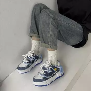 Дизайнерские туфли для женщин, нишевая пара, высокие кроссовки, оригинальные, универсальные, трендовые, на платформе, повседневные, спортивные, скейтбордистские туфли 36 зелёный