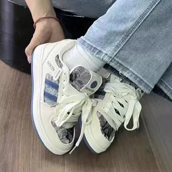 Дизайнерские туфли-макеты для детей ins tide 2025 весна-лето новые универсальные повседневные белые туфли для мужчин 35 джинсовый