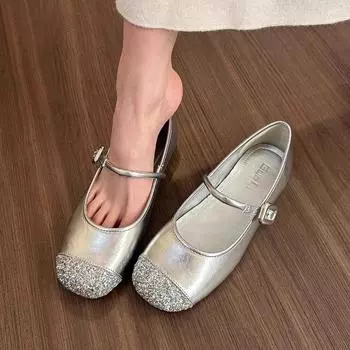 Дизайнерские туфли Мэри Джейн, женские кожаные туфли с квадратным носком, модные повседневные туфли без шнуровки, женские элегантные туфли на плоской подошве в уличном стиле 35 чёрный