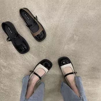 Дизайнерские туфли Niche Small Leather Shoes Британский стиль Французский ретро Маленькие ароматные кожаные туфли Туфли Мэри Джейн Одиночные туфли Обувь ранней весны 35