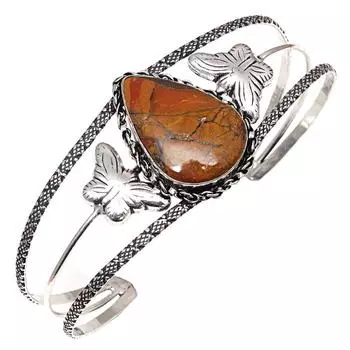 Дизайнерские ювелирные изделия ручной работы из яшмы с драгоценными камнями, браслеты-манжеты 7 дюймов, регулируемые