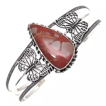 Дизайнерские ювелирные изделия ручной работы из яшмы с драгоценными камнями, браслеты-манжеты 7 дюймов, регулируемые