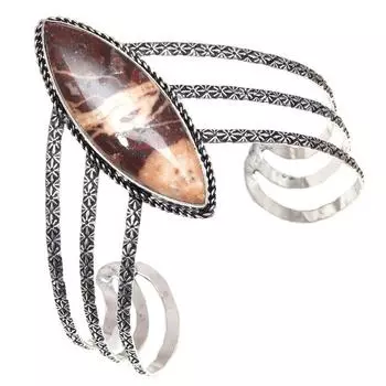 Дизайнерские ювелирные изделия ручной работы из яшмы с драгоценными камнями, браслеты-манжеты 7 дюймов, регулируемые