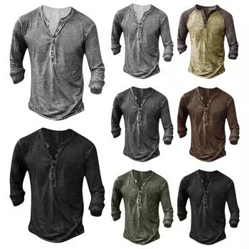 Дизайнерские весенне-летние мужские повседневные хлопковые однотонные рубашки с длинными рукавами, свободные рубашки с воротником-стойкой L зелёный