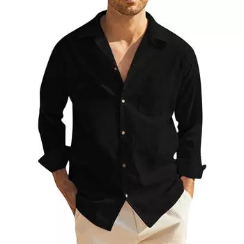 Дизайнерские весенне-летние мужские повседневные рубашки из хлопка и льна, однотонные рубашки с длинными рукавами, свободные рубашки с воротником-стойкой XXXL серый