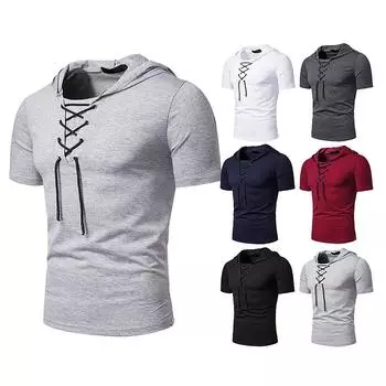 Дизайнерские весенне-летние мужские повседневные свободные рубашки с воротником-стойкойПовседневная клетчатая рубашка без рукавов Майка больших размеров XL тёмно-синий