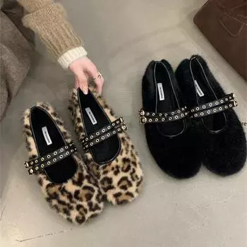 Дизайнерские весенние женские туфли Мэри Джейн, модные женские удобные балетки с квадратным носком на мягкой подошве, женские удобные балетки 35 леопардовый