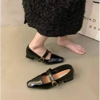 Дизайнерские винтажные женские туфли Мэри Джейн, модные туфли с квадратным носком, весна-осень, элегантные босоножки на низком каблуке, Zapatos De Mujer 35