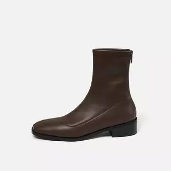 Дизайнерские винтажные женские узкие ботильоны с квадратным носком, модные элегантные туфли на молнии, осенние эластичные женские короткие ботильоны 35