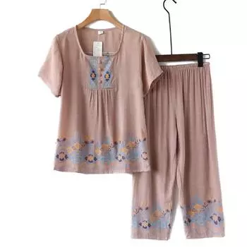 Дизайнерские женские пижамы, летние женские пижамные комплекты, тонкие пижамы с короткими рукавами, женский вентиляционный домашний костюм XXXXL синий