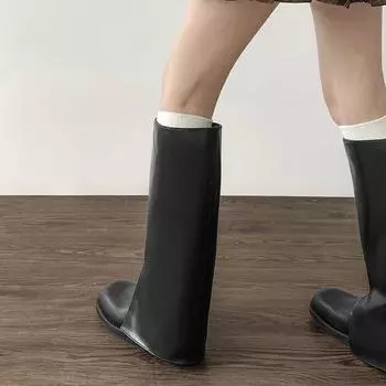 Дизайнерские женские сапоги до колена, модные туфли без застежек, осень-зима, толстый каблук, женские длинные сапоги в рыцарском стиле 35