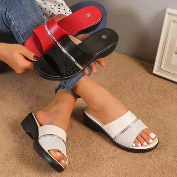 Дизайнерские женские тапочки, летние тапочки с открытым носком, женские модные сандалии на танкетке с толстой подошвой 36 бежевый