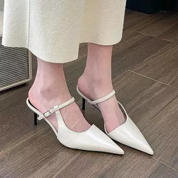 Дизайнерские женские тапочки, сексуальные туфли-лодочки, брендовые туфли на шпильке, туфли с острым носком, новые летние вечерние платья, сандалии на высоком каблуке, женские шлепанцы 38 белый