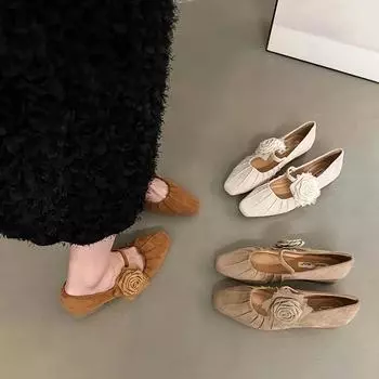 Дизайнерские женские туфли-лодочки Модные женские туфли-лодочки с цветочным принтом в уличном стиле Туфли Мэри Джейн 35