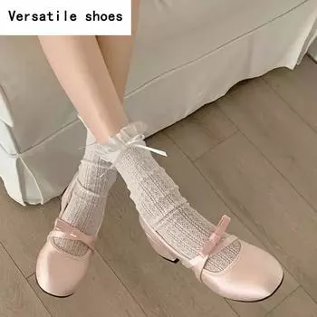 Дизайнерские женские туфли Мэри Джейн, модные туфли на толстом каблуке с неглубокой застежкой, элегантные туфли-гладиаторы для женщин на открытом воздухе 35