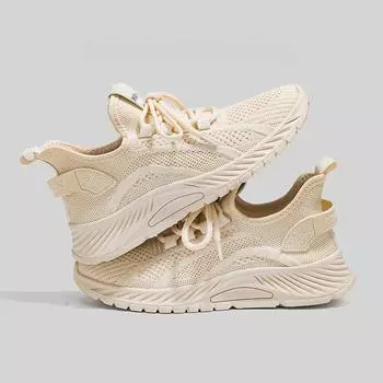 Дизайнерские женские туфли на шнуровке, плетеные, повседневные, вязаные, дышащие, на плоской подошве, теннисные туфли, удобные, легкие, нескользящие, спортивные, рабочие туфли 36 красный