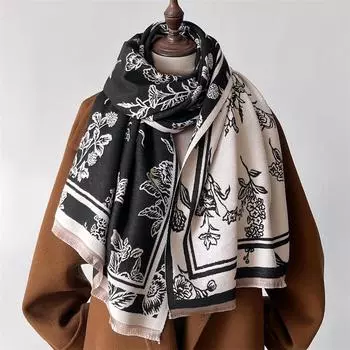 Дизайнерские зимние шали и накидки кашемировый шарф женский хиджаб толстое одеяло дамы длинный пашмина буфанда эшарп шейный платок