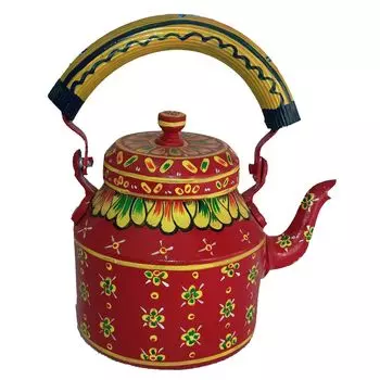 Дизайнерский алюминиевый чайник с ручной росписью для чая/кофе, домашнего декора и подарков. Вместимость 1 8 x 5 x 8 in