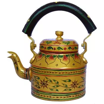 Дизайнерский алюминиевый чайник с ручной росписью для чая/кофе, домашнего декора и подарков. Вместимость 1 8 x 5 x 8 in