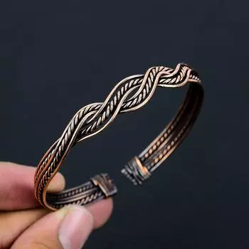 Дизайнерский браслет из медной проволоки для нее Adjustable коричневый