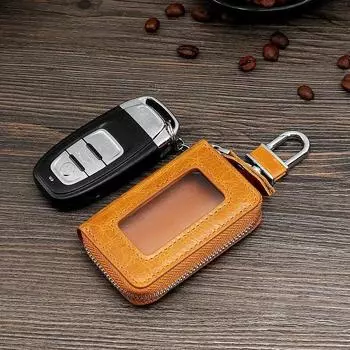 Дизайнерский брелок из натуральной кожи для ключей от машины, деловой ретро-брелок для ключей от машины, чехол для ключей для отдыха, модный органайзер для ключей бежевый