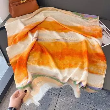 Дизайнерский брендовый женский шарф с классическим принтом, женские шали из хлопка, мягкие, большие хиджабы, повязка на голову с кисточками, платок