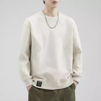 Дизайнерский флисовый свитер Sense Splicing, мужская весна-осень, японская ретро-свободная рубашка большого размера с внутренней подкладкой M серый