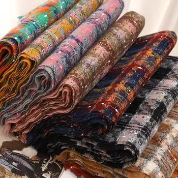 Дизайнерский клетчатый вязаный камировый шарф женские шали и палантины женские пашмины буфанда женские толстые теплые зимние одеяла палантины 66x196cm