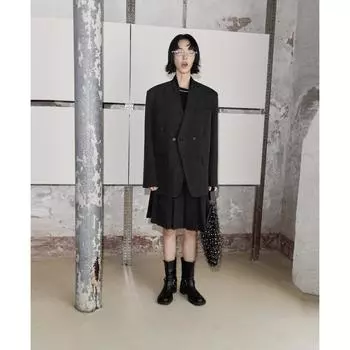 Дизайнерский контрастный блейзер женский осенне-зимний утолщенный стеганый маленький костюмный топ в студенческом стиле S