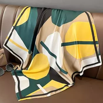 Дизайнерский принт, шелковый квадратный шарф, женская модная шаль, атласный хиджаб, платок, женская бандана 70*70 см, роскошные брендовые шарфы для женщин