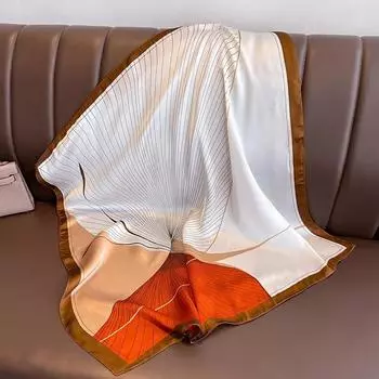 Дизайнерский принт шелковый шарф квадратный женский атласный платок женский шейный платок роскошный принт модные повязки для волос бандана аксессуары 70x70cm