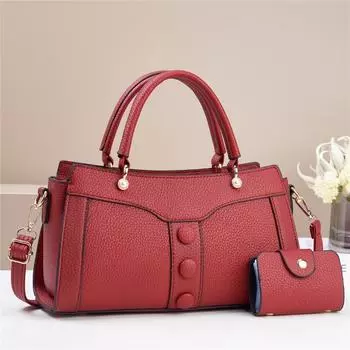 Дизайнерский роскошный комплект из 2 предметов, женская сумка через плечо из искусственной кожи, элегантная женская сумка для карт и сумок, элегантная женская сумка-тоут