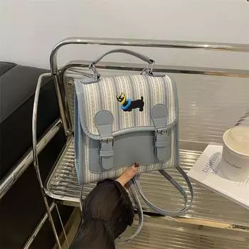 Дизайнерский рюкзак большой вместимости 2025 года, модная квадратная сумка, универсальная персонализированная сумка через плечо синий