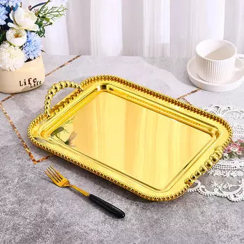 Дизайнерский сервировочный поднос, высококачественные туалетные принадлежности, подставка для чашки золотой