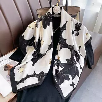 Дизайнерский шелковый квадратный шарф из саржи для женщин, роскошный бренд, хиджаб, шарфы, повязка на голову, платок, женская шаль, накидка, эшарп, платок, бандана One Size