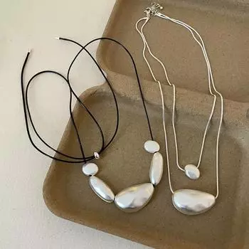 Дизайнерский смысл Необычный металлический кулон Двухслойное ожерелье Женский Нишевый Уникальный Темперамент Элегантный Универсальный Цепочка на шею Цепочка на ключицу