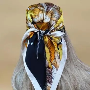 Дизайнерский солнцезащитный шелковый хиджаб популярный 70X70CM пляжные шарфы новый стиль женский роскошный платок квадратный платок Four Seasons 70X70CM