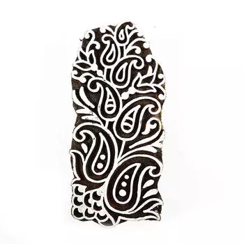 Дизайнерский Текстильный Блок На Ткани Цветочным Узором Традиционная Печать Деревянные 3.5 x 1.6 x 1.2 Inches