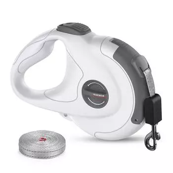 Дизайнерский удлинитель поводка для собак, выдвижной поводок для домашних животных, светоотражающий быстроразъемный поводок без тяги, аксессуары для бега собак со сменной веревкой белый