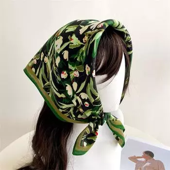 Дизайнерский велюровый квадратный шарф для женщин, шейный платок, галстук, модный маленький клетчатый шарф для волос на запястьях, новый платок, бандана бежевый