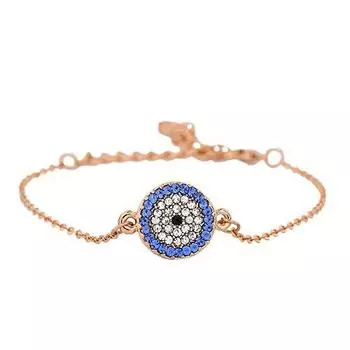 Дизайнерский женский браслет Estele с покрытием из розового золота Evil Eye