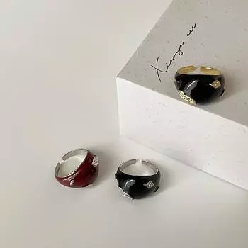 Дизайнерское эмалированное масляное капающее металлическое открывающееся кольцо Женское нишевое уникальное индивидуальное темпераментное модное кольцо с темпераментом