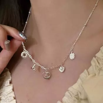 Дизайнерское чувство Круассан соленая вода узел пончик кисточка ожерелье женская милая нежная универсальная цепочка на шею ключичная цепочка