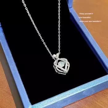 Дизайнерское чувство любви, умное ожерелье из титана, стойкий цвет, темперамент, простой аромат, цепочка на ключицу, нишевое онлайн-ожерелье знаменитостей. серебряный