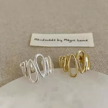 Дизайнерское чувство нерегулярное пустое металлическое открывающееся кольцо в форме капли воды женское нишевое уникальное универсальное кольцо