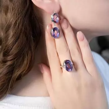 Дизайнерское кольцо из стерлингового серебра 925 пробы с африканским аметистом, все размеры 5 фиолетовый